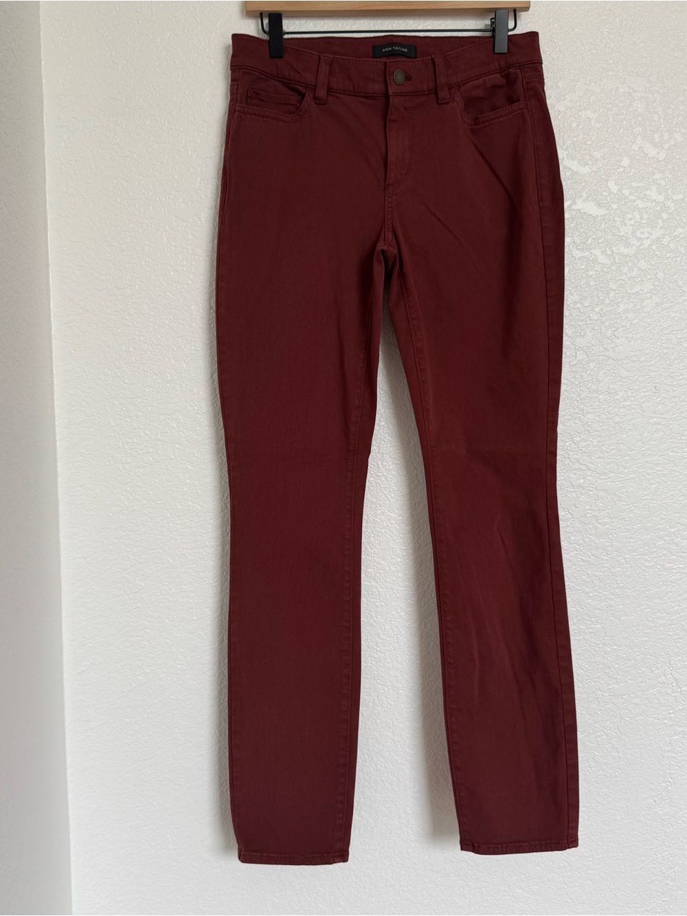 Ann Taylor Rust Maroon Straight Leg Professional Trousers